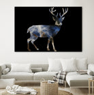 Marble Deer by Gamze Genc Celik on GIANT ART - blue vector illustration