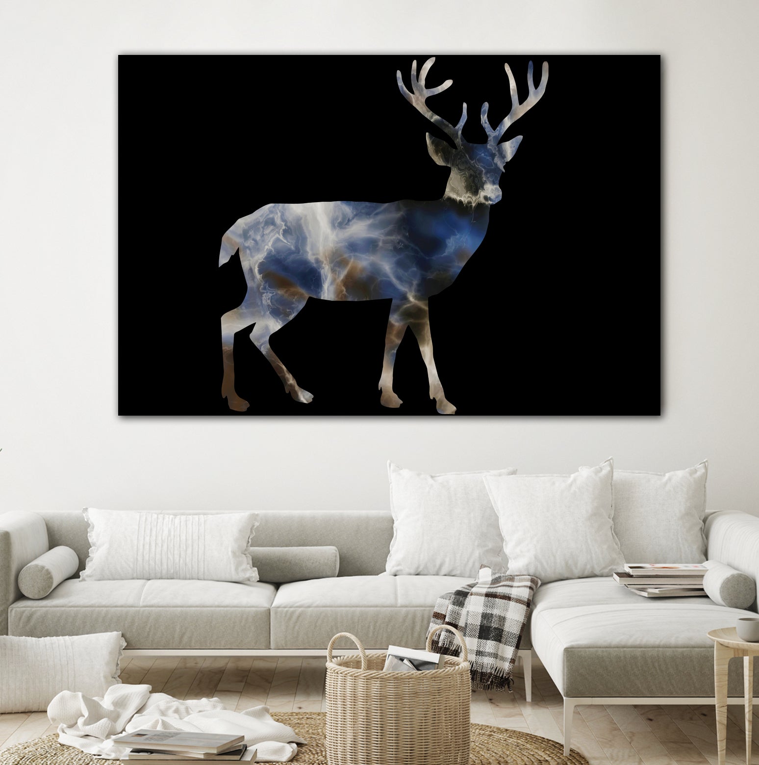 Marble Deer by Gamze Genc Celik on GIANT ART - blue vector illustration