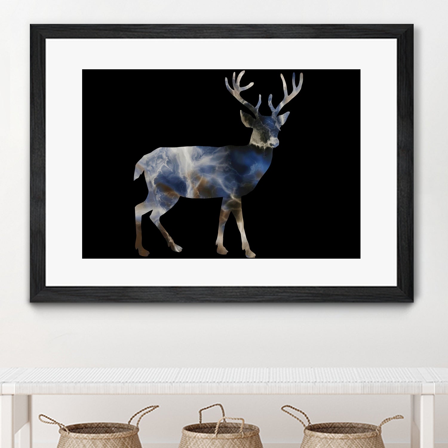 Marble Deer by Gamze Genc Celik on GIANT ART - blue vector illustration