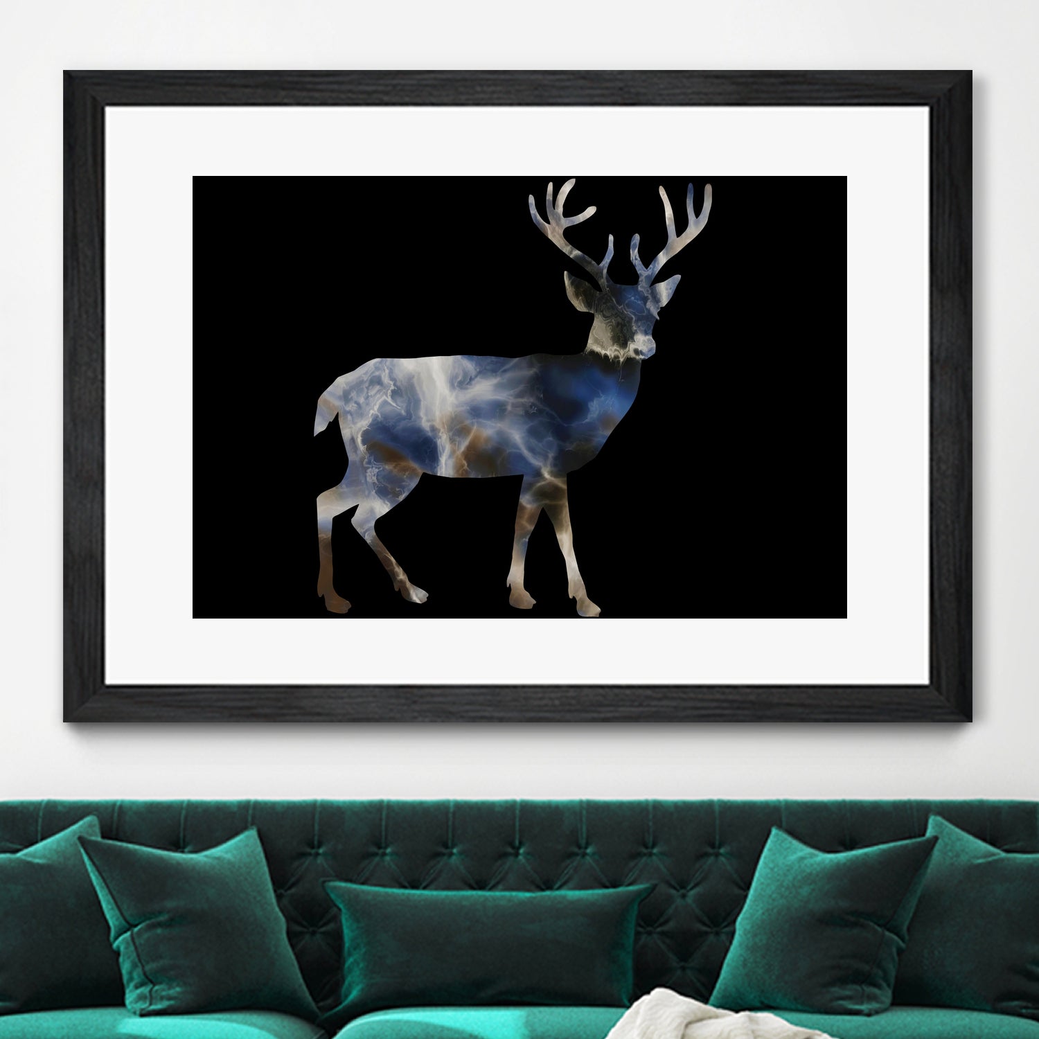 Marble Deer by Gamze Genc Celik on GIANT ART - blue vector illustration