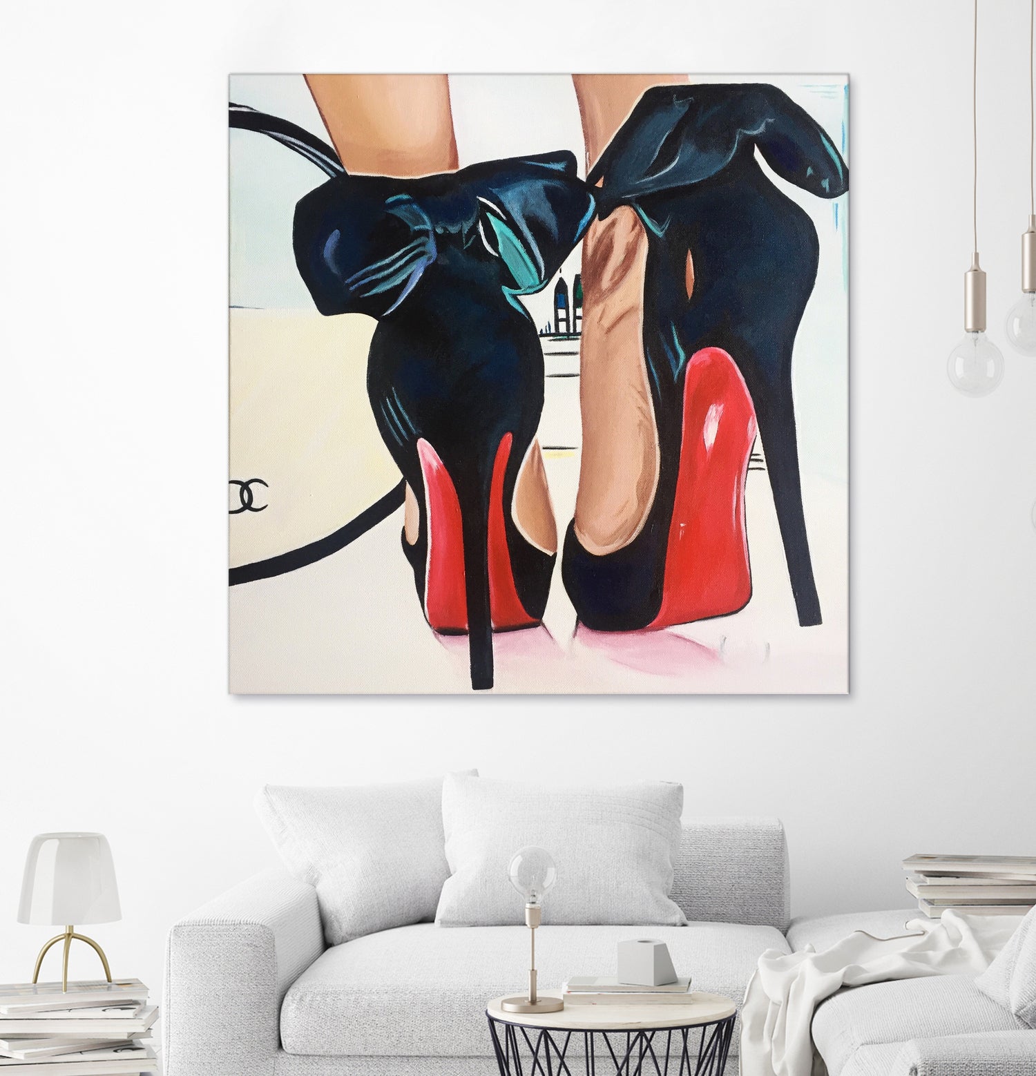 Date Night High Heels by Karim Aboud on GIANT ART - red mixed media