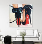 Date Night High Heels by Karim Aboud on GIANT ART - red mixed media