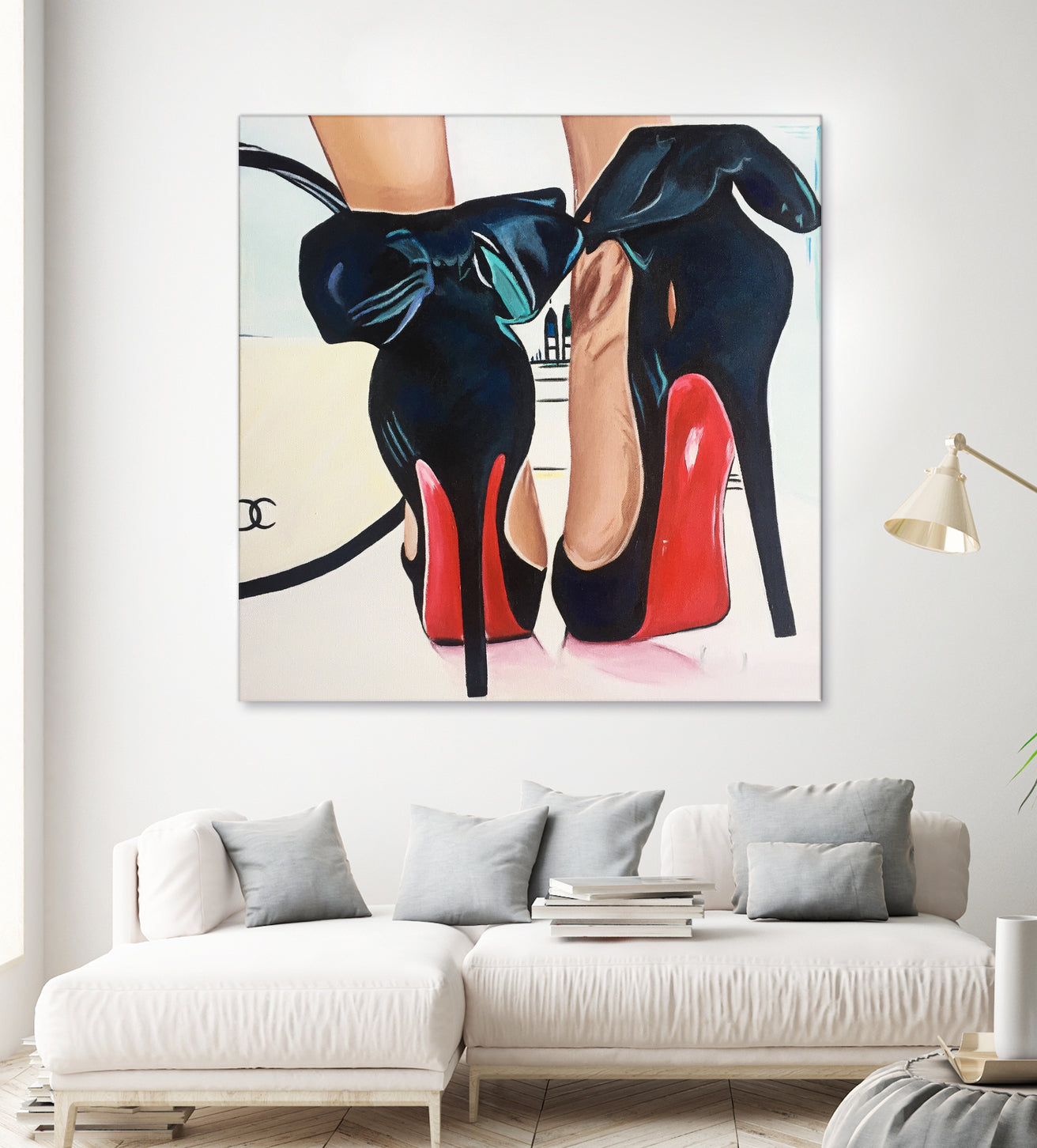 Date Night High Heels by Karim Aboud on GIANT ART - red mixed media