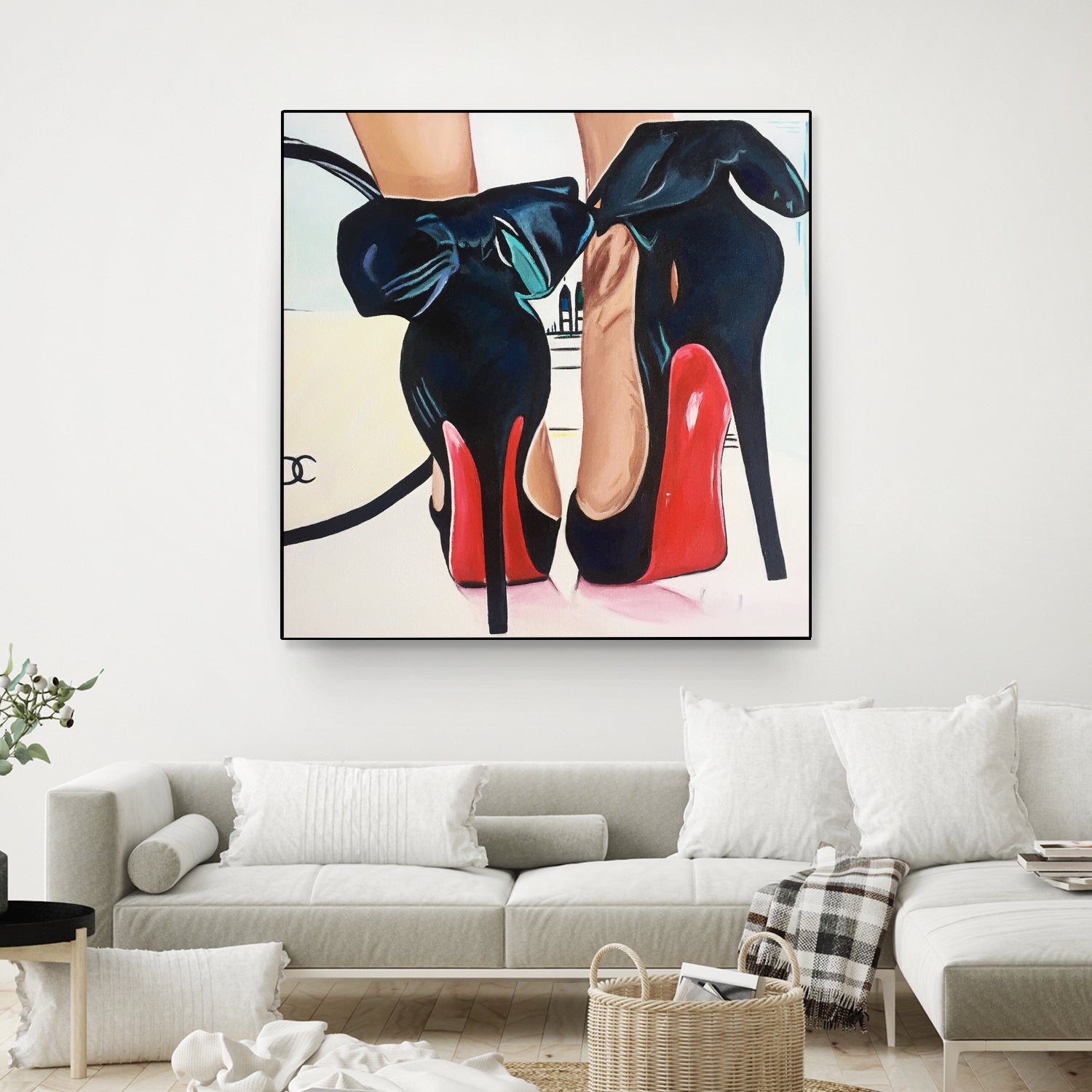 Date Night High Heels by Karim Aboud on GIANT ART - red mixed media