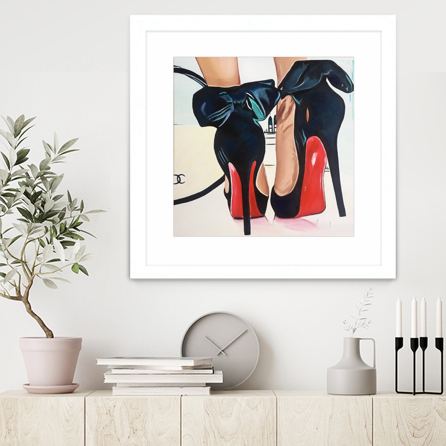 Date Night High Heels by Karim Aboud on GIANT ART - red mixed media