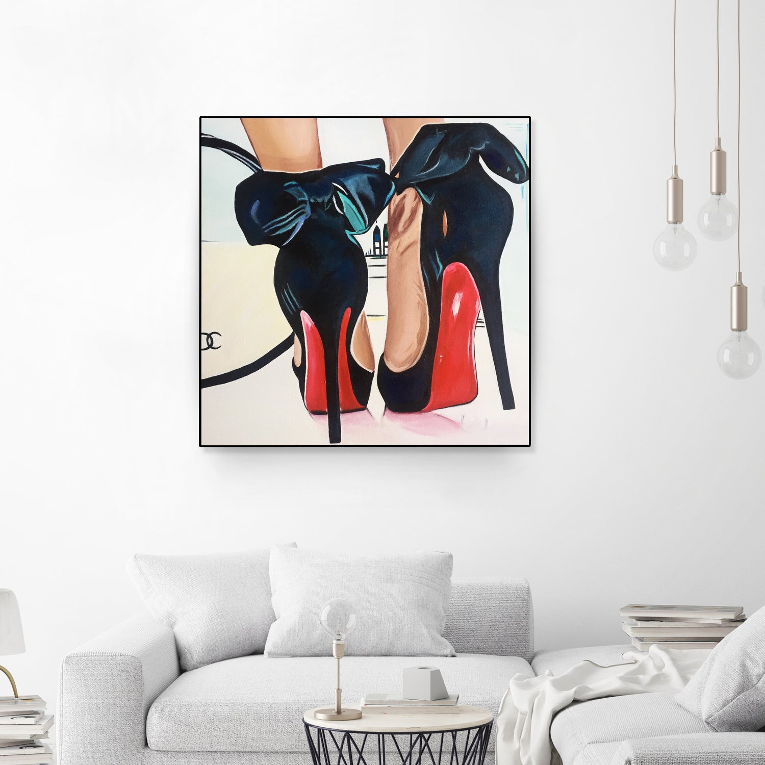 Date Night High Heels by Karim Aboud on GIANT ART - red mixed media