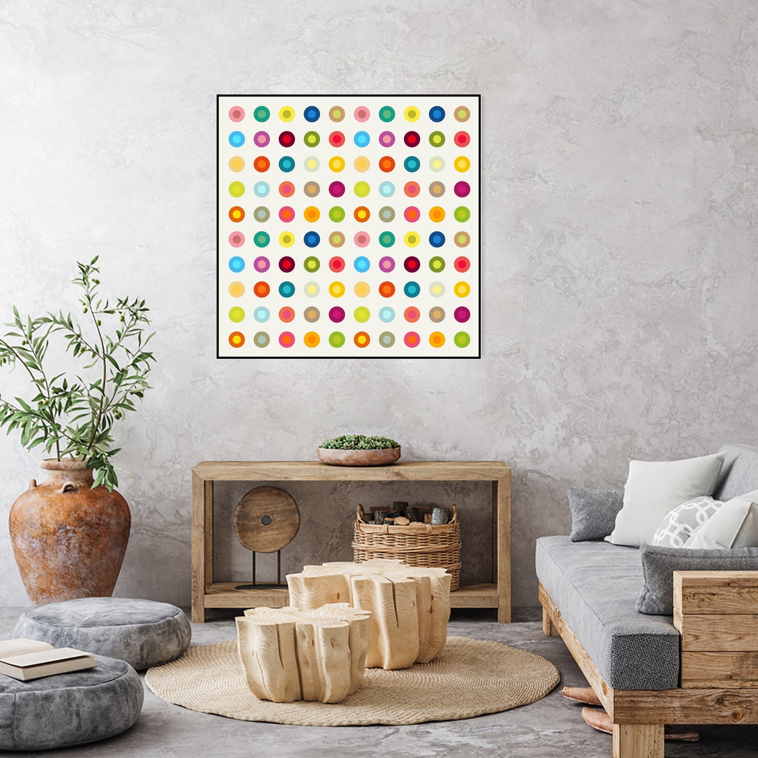 Vintage and Colourful Circles by Jean-christophe Tabary on GIANT ART - yellow digital drawing