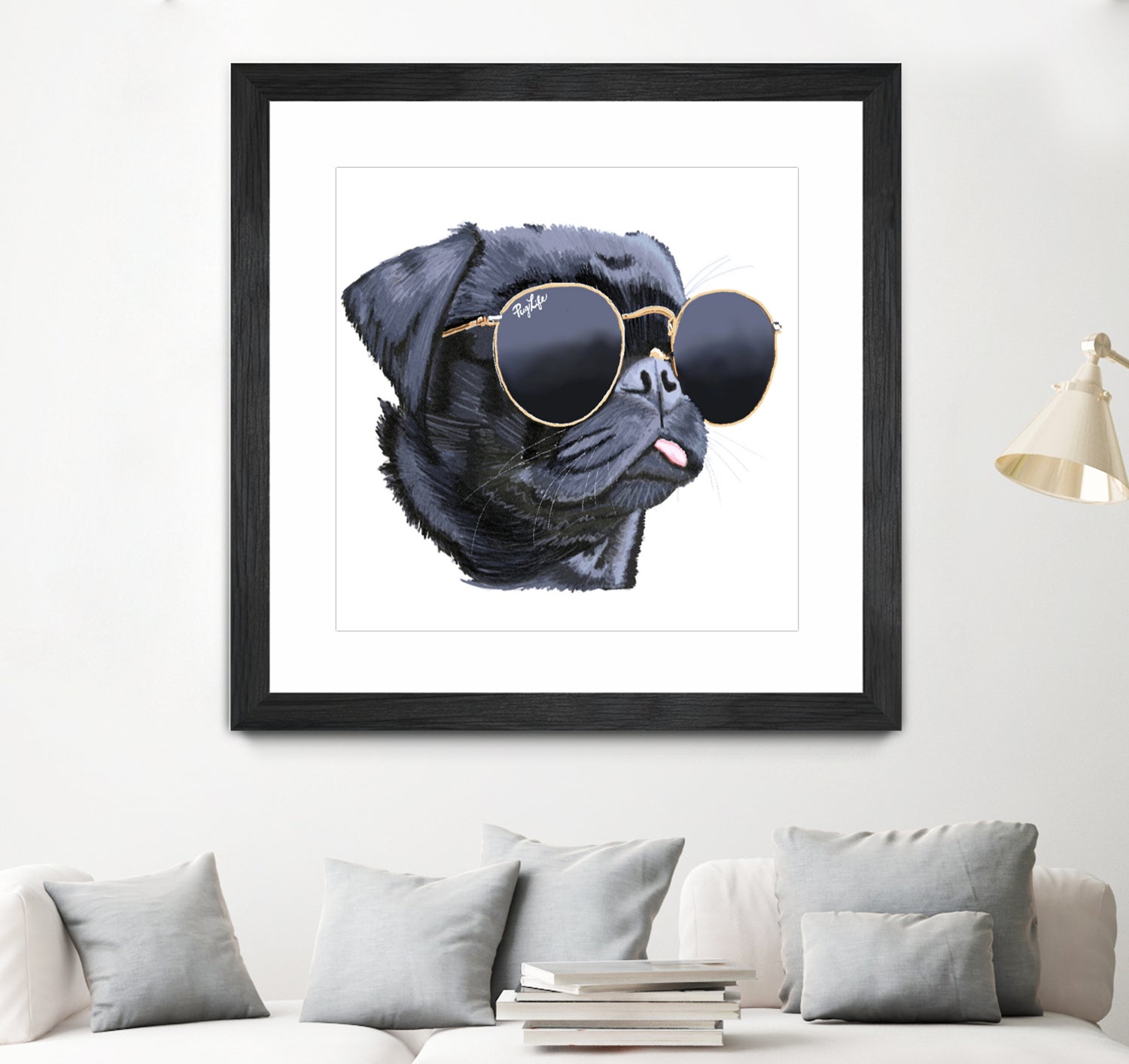 Pug Life by Karim Aboud on GIANT ART - black digital painting