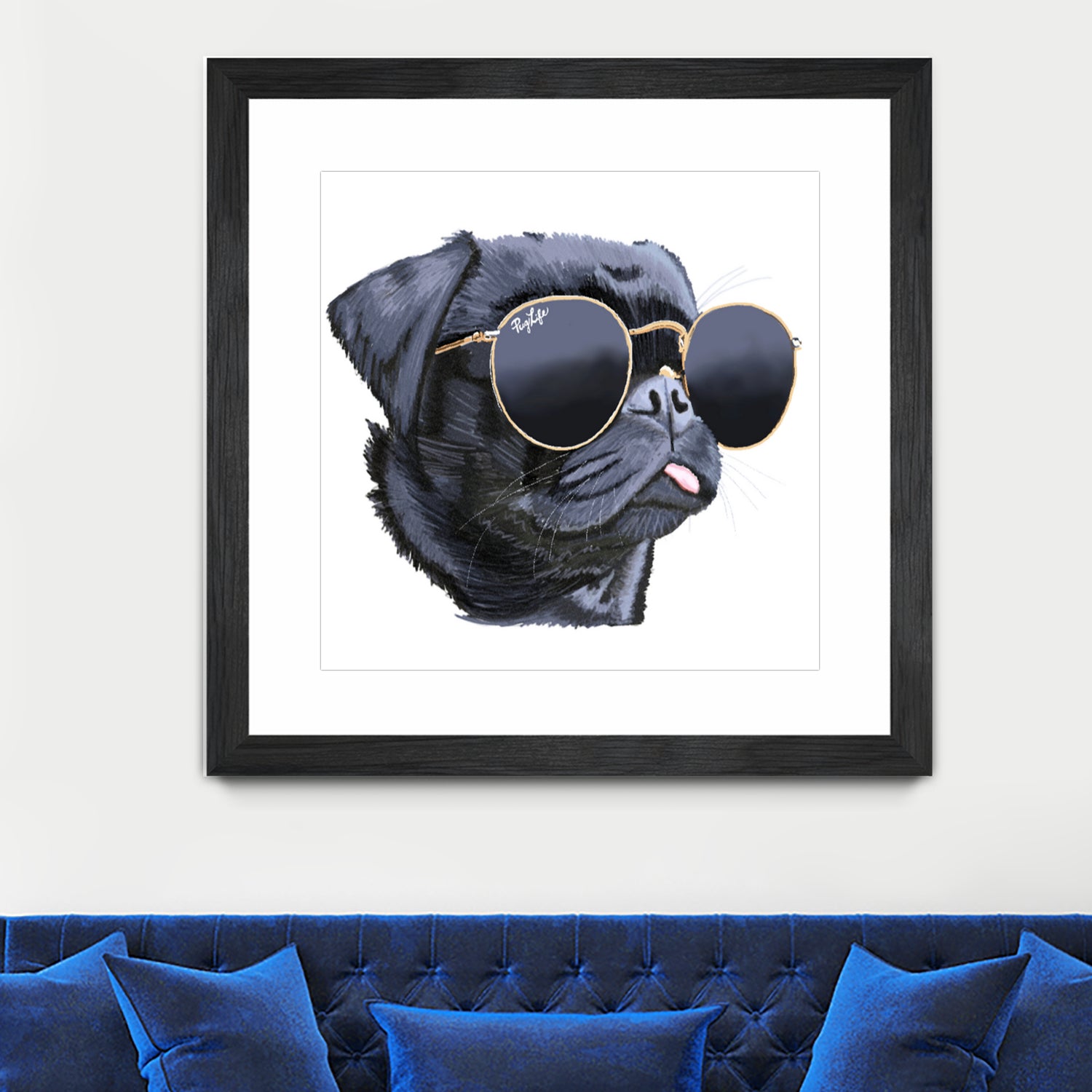 Pug Life by Karim Aboud on GIANT ART - black digital painting