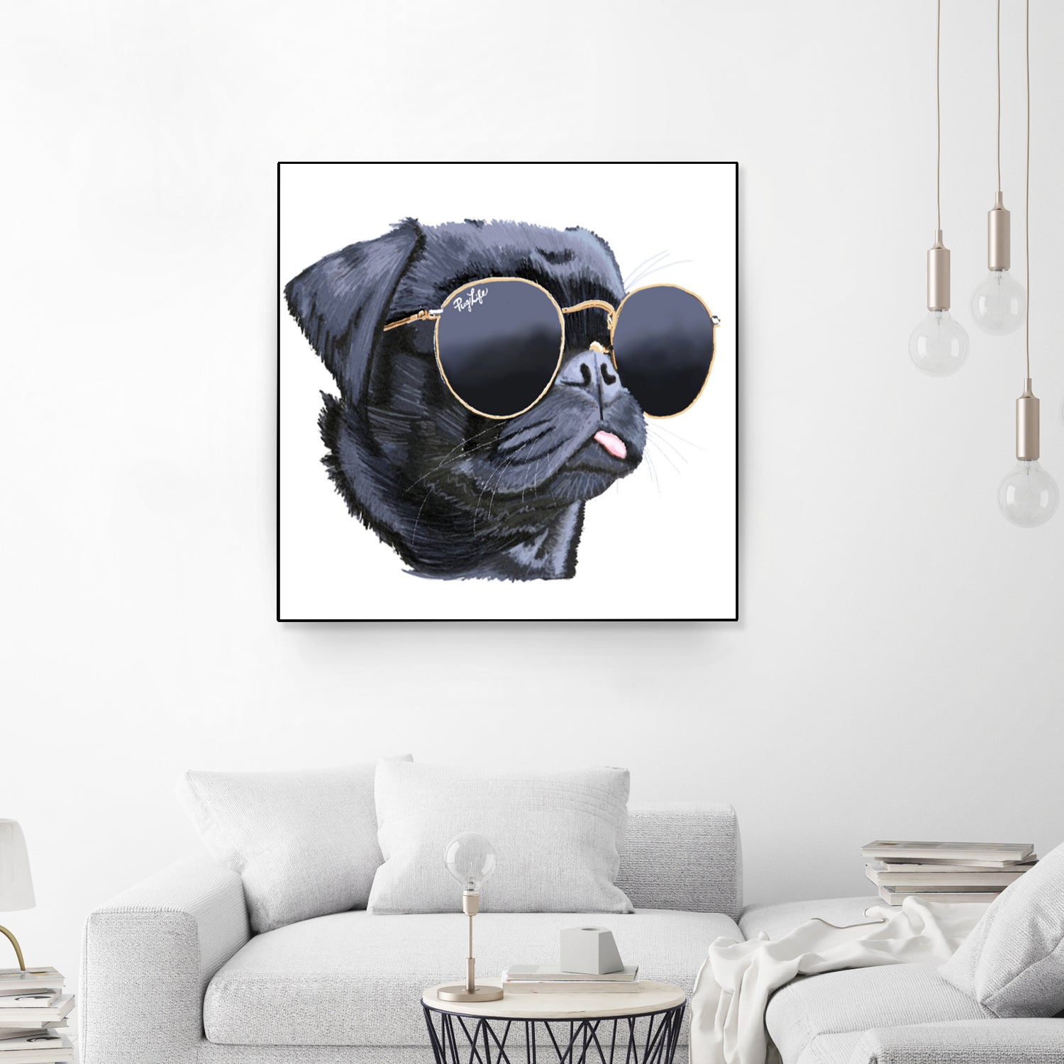 Pug Life by Karim Aboud on GIANT ART - black digital painting