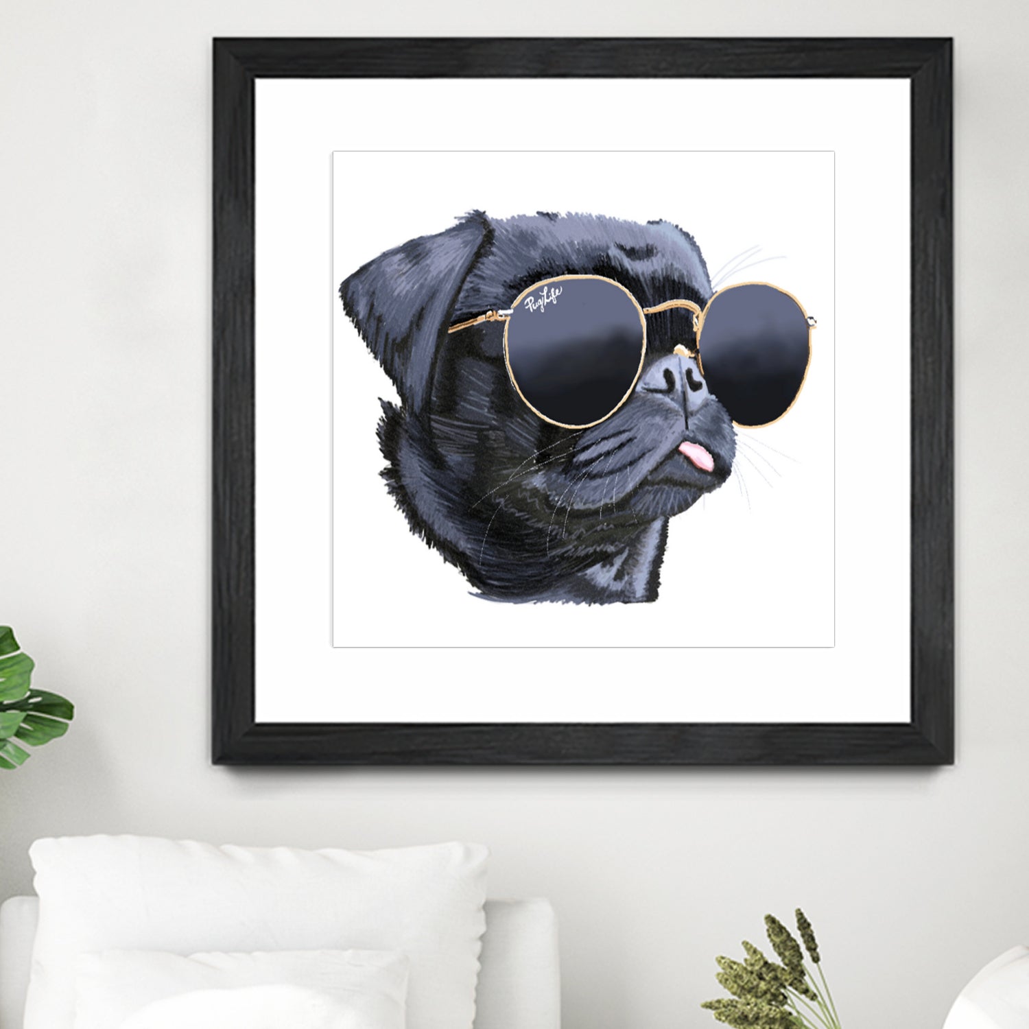 Pug Life by Karim Aboud on GIANT ART - black digital painting