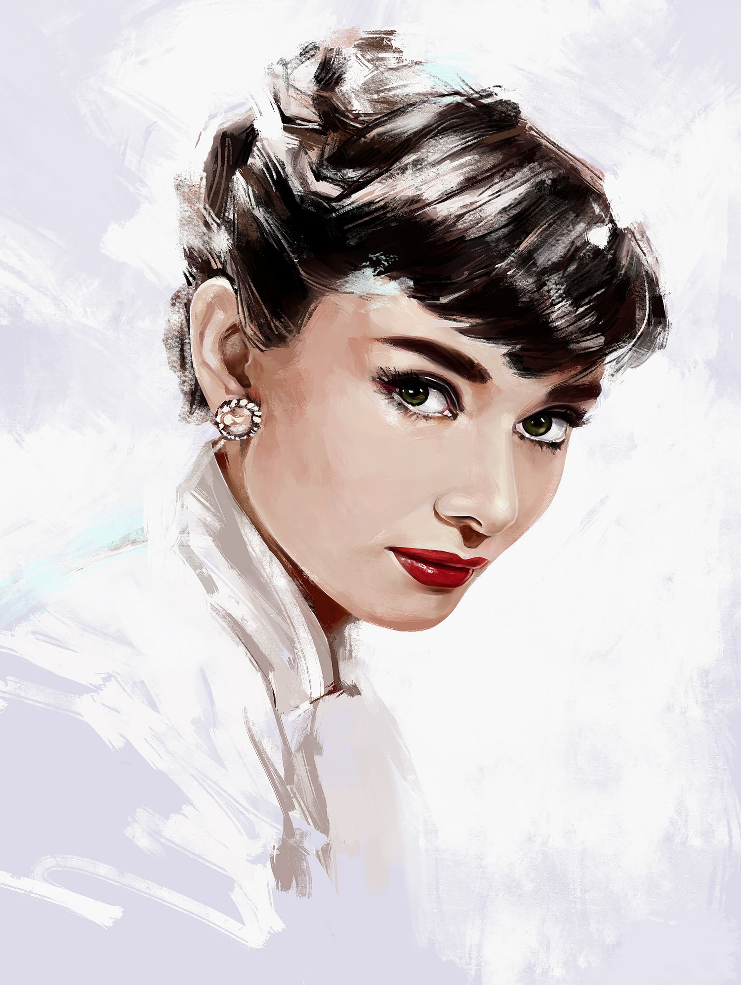 Audrey Hepburn by Dmitry Belov on GIANT ART - white digital painting