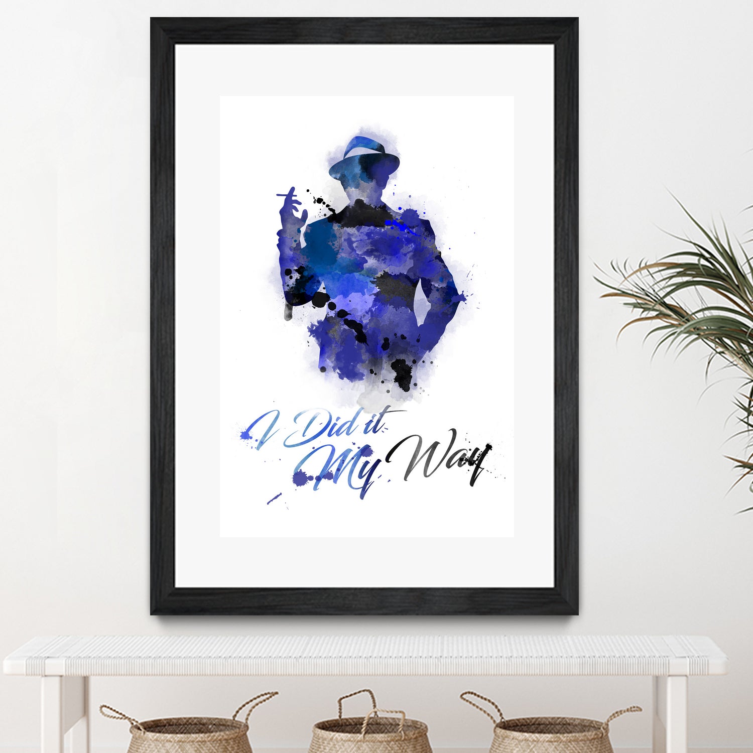 Frank Sinatra Watercolor by Anthony Melice on GIANT ART - blue digital painting