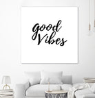 Good Vibes by Elina Koutsokera on GIANT ART - white typography