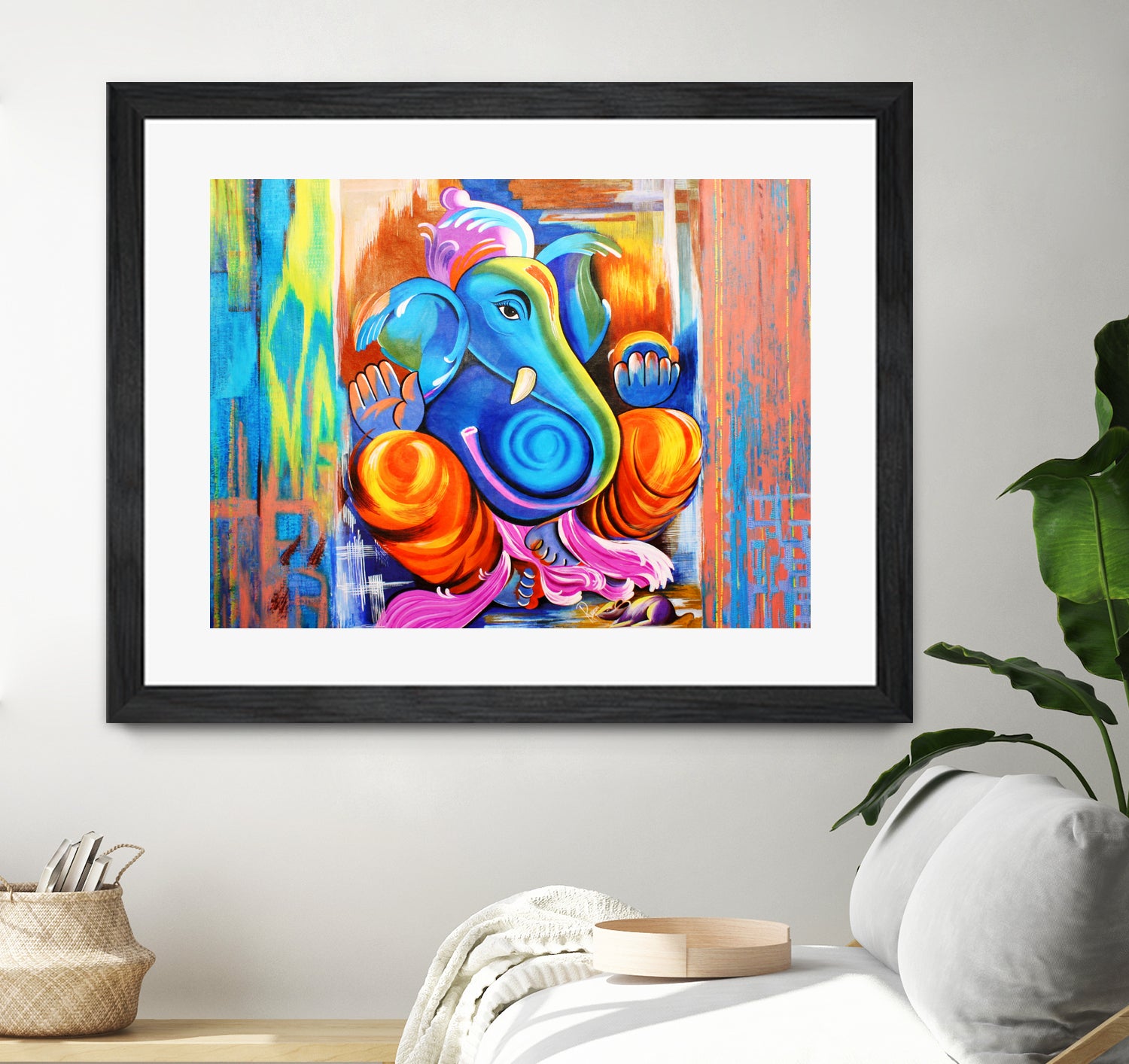 Ganesh Abstract by Rupa Prakash on GIANT ART - blue 3d art