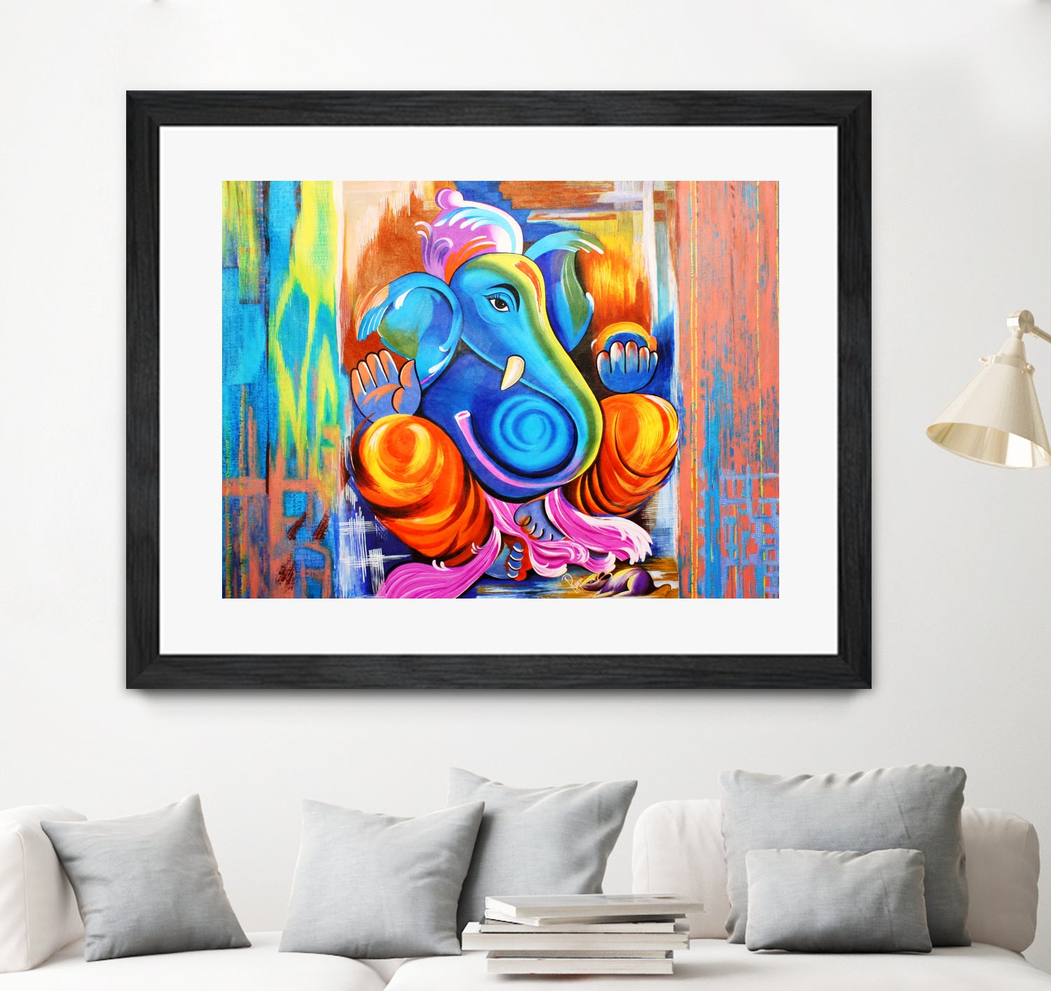 Ganesh Abstract by Rupa Prakash on GIANT ART - blue 3d art