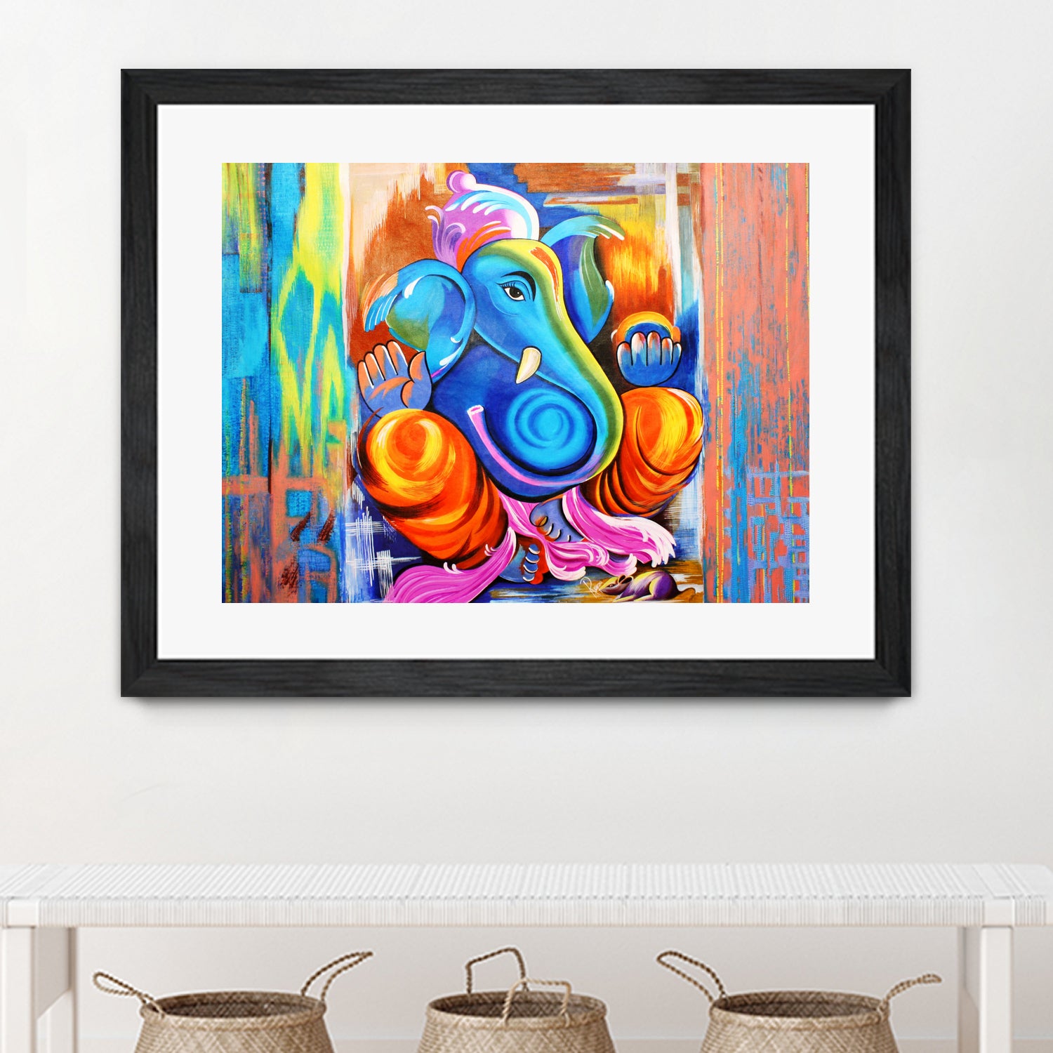 Ganesh Abstract by Rupa Prakash on GIANT ART - blue 3d art