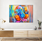 Ganesh Abstract by Rupa Prakash on GIANT ART - blue 3d art