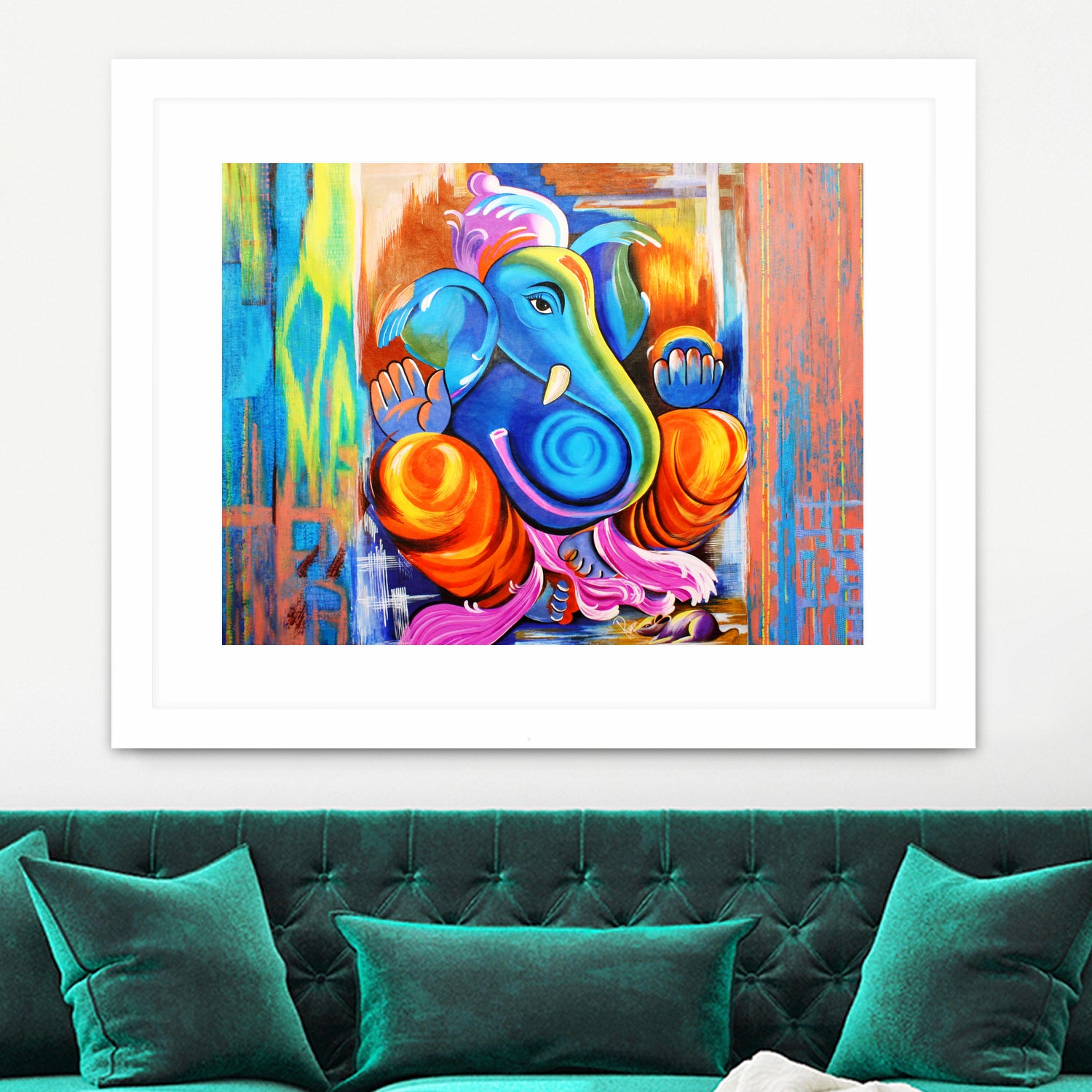 Ganesh Abstract by Rupa Prakash on GIANT ART - blue 3d art