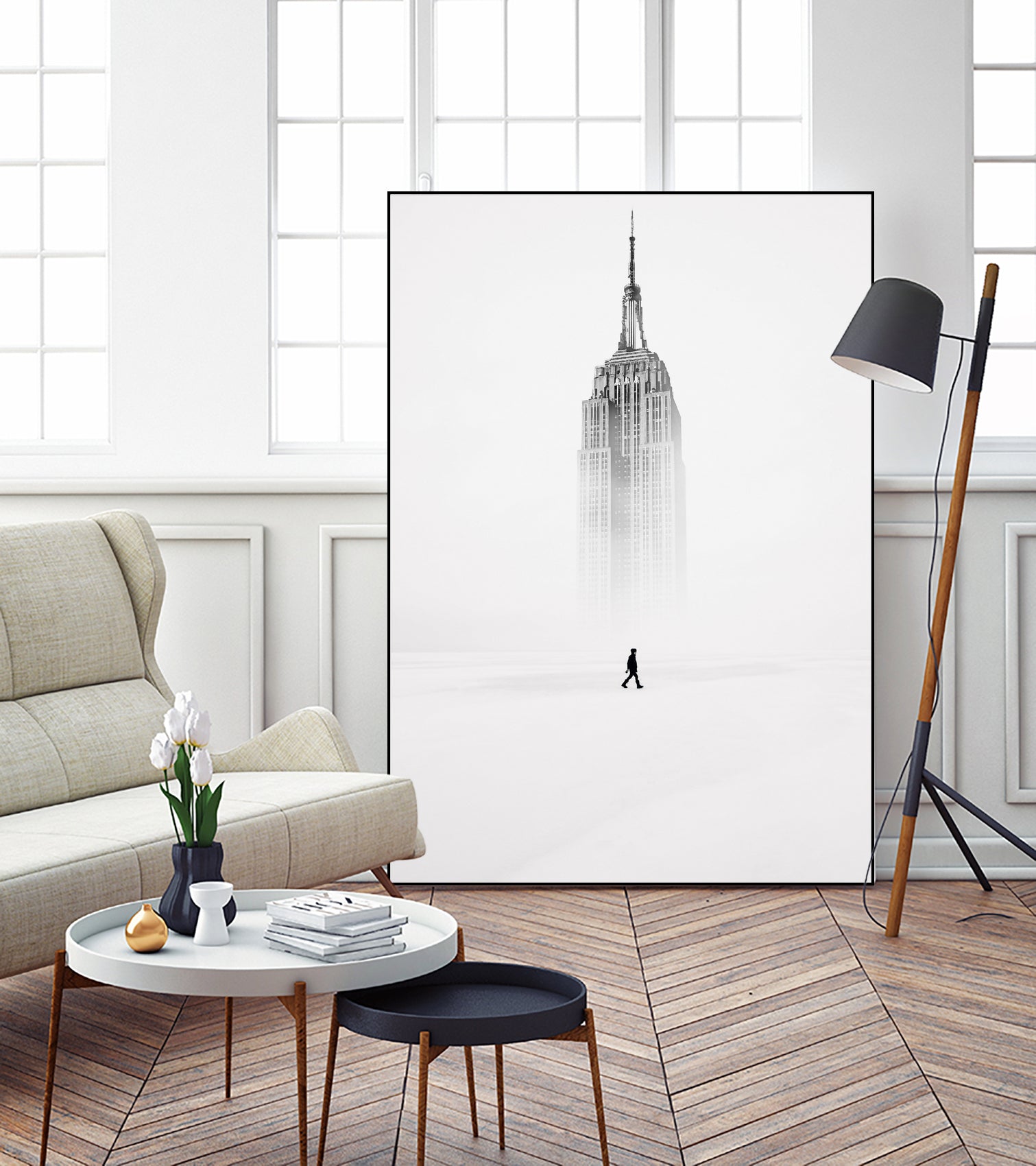 Alone with Empire State Building by GEN Z by Rigaud Mickaël on GIANT ART - white photo illustration