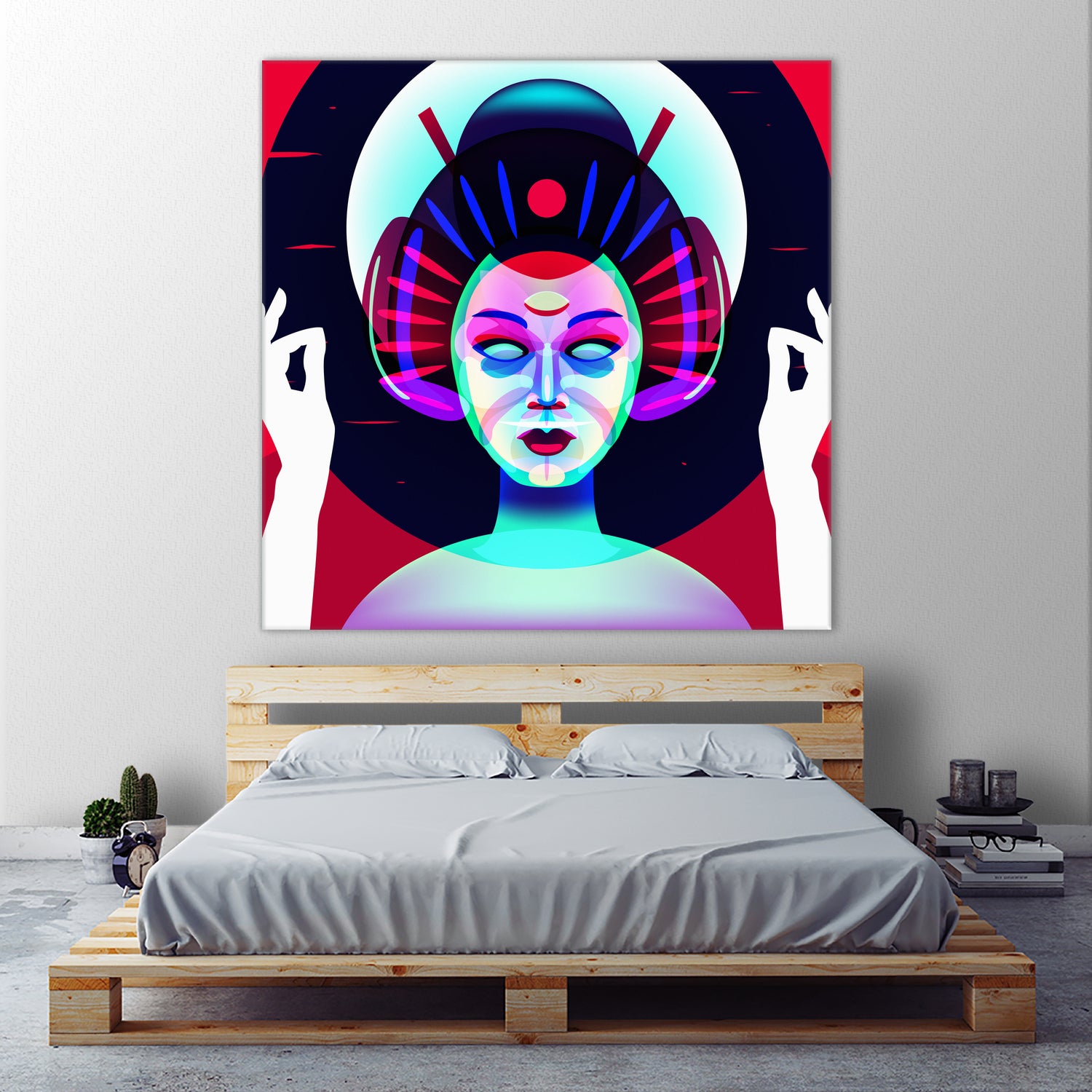 cybergeisha by Ilya Shapko on GIANT ART - fuchsia vector illustration