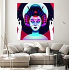 cybergeisha by Ilya Shapko on GIANT ART - fuchsia vector illustration