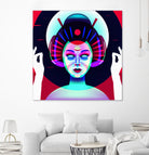 cybergeisha by Ilya Shapko on GIANT ART - fuchsia vector illustration