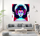 cybergeisha by Ilya Shapko on GIANT ART - fuchsia vector illustration