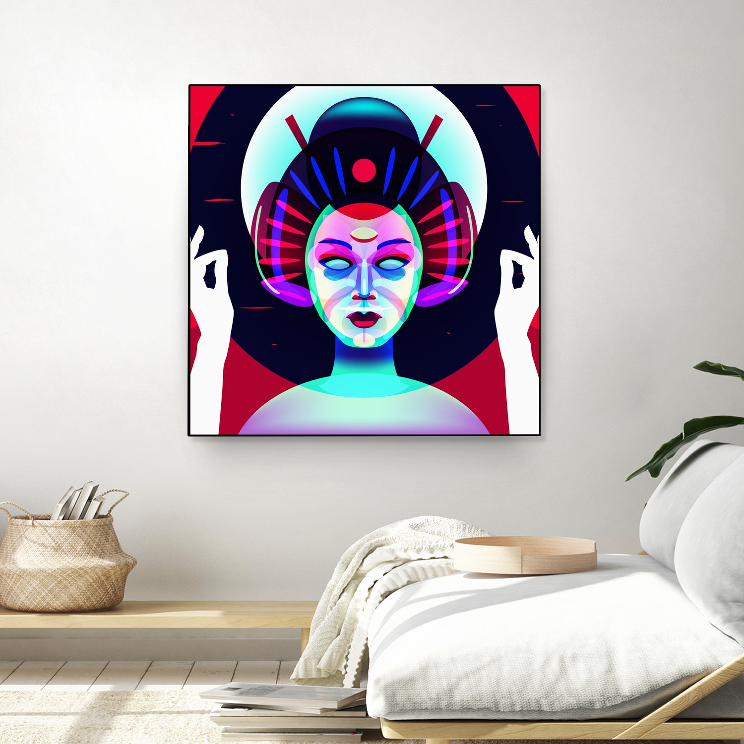 cybergeisha by Ilya Shapko on GIANT ART - fuchsia vector illustration