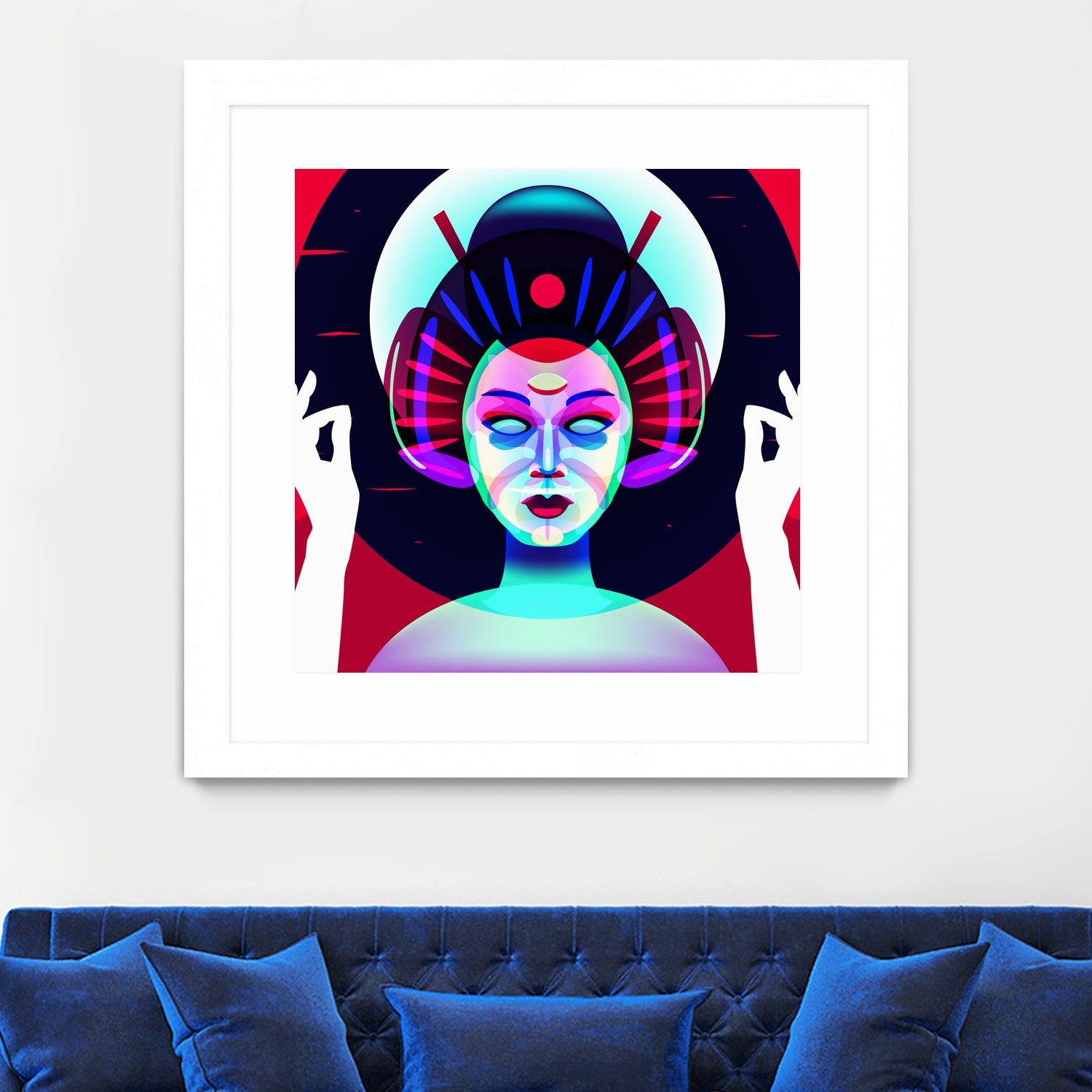 cybergeisha by Ilya Shapko on GIANT ART - fuchsia vector illustration