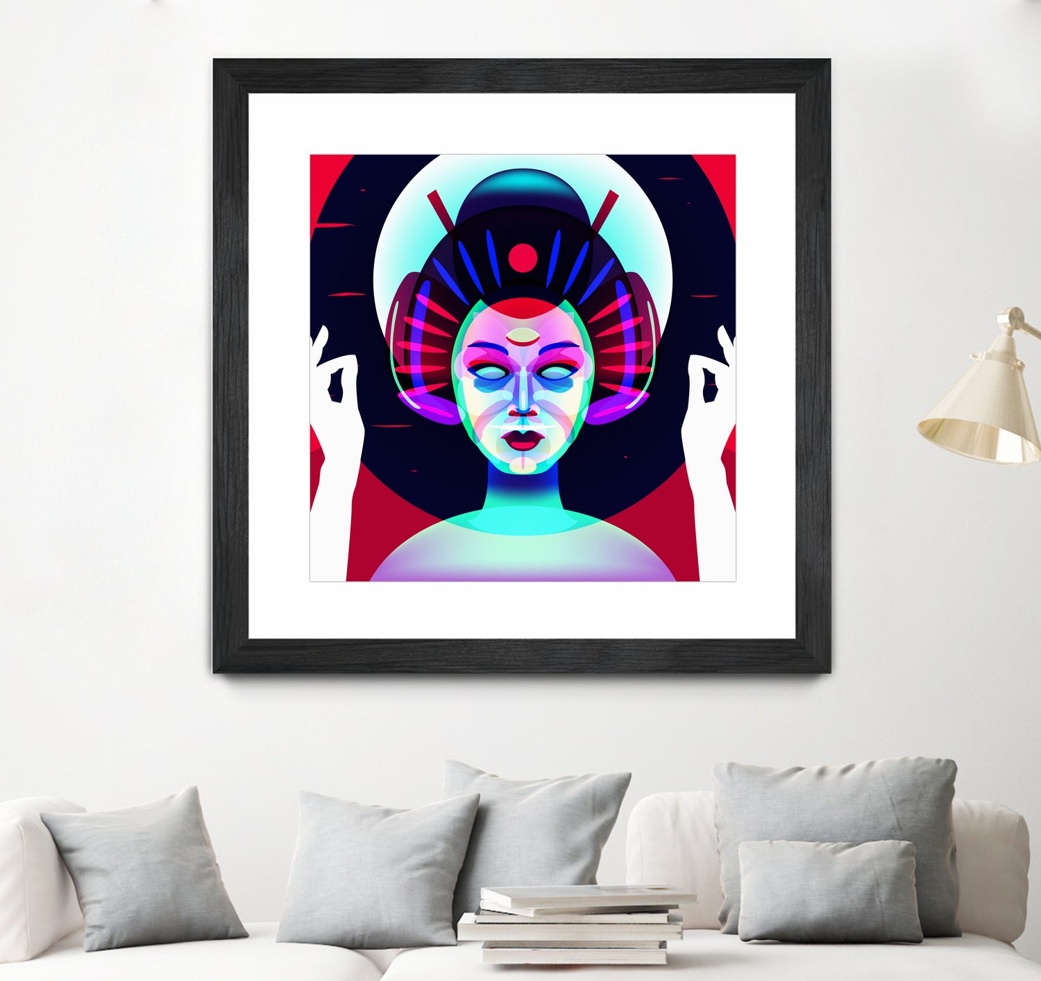 cybergeisha by Ilya Shapko on GIANT ART - fuchsia vector illustration