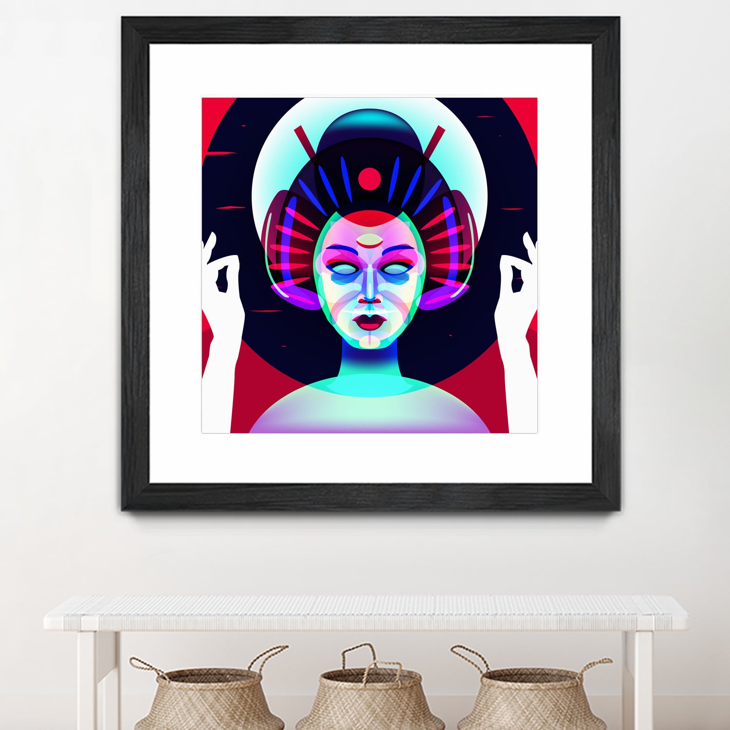 cybergeisha by Ilya Shapko on GIANT ART - fuchsia vector illustration