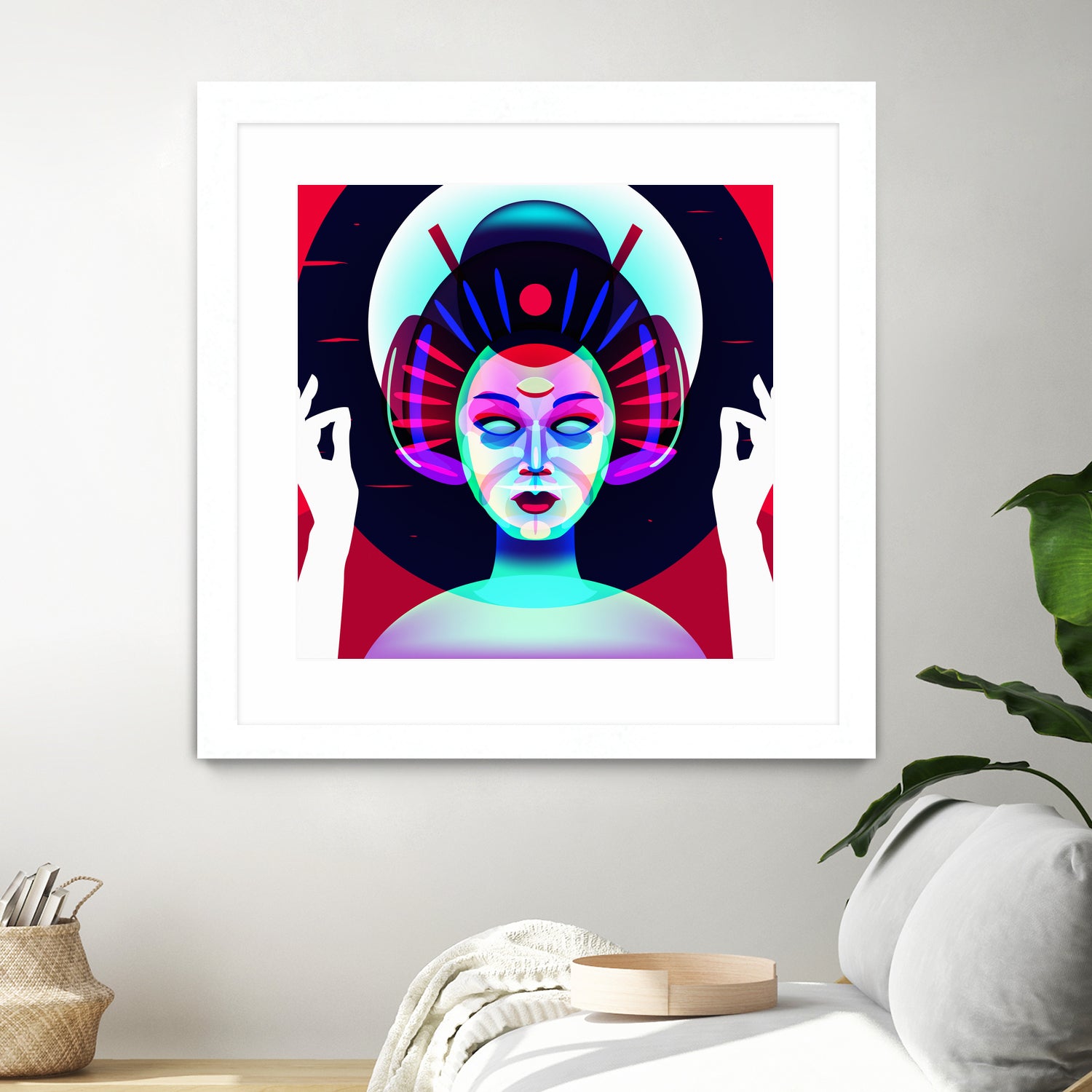 cybergeisha by Ilya Shapko on GIANT ART - fuchsia vector illustration