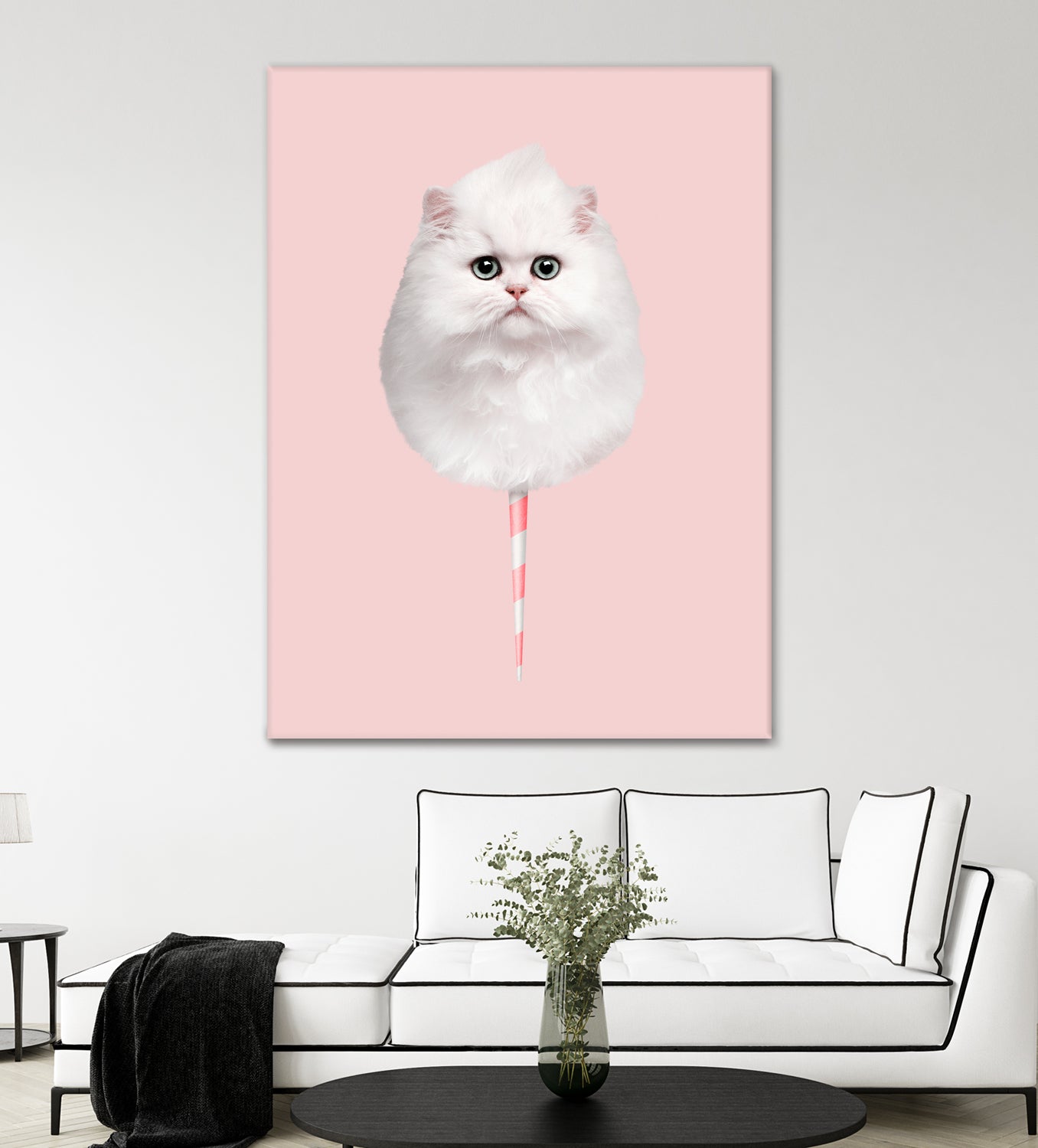 COTTON CANDY CAT by Jonas Loose on GIANT ART - pink photo manipulation