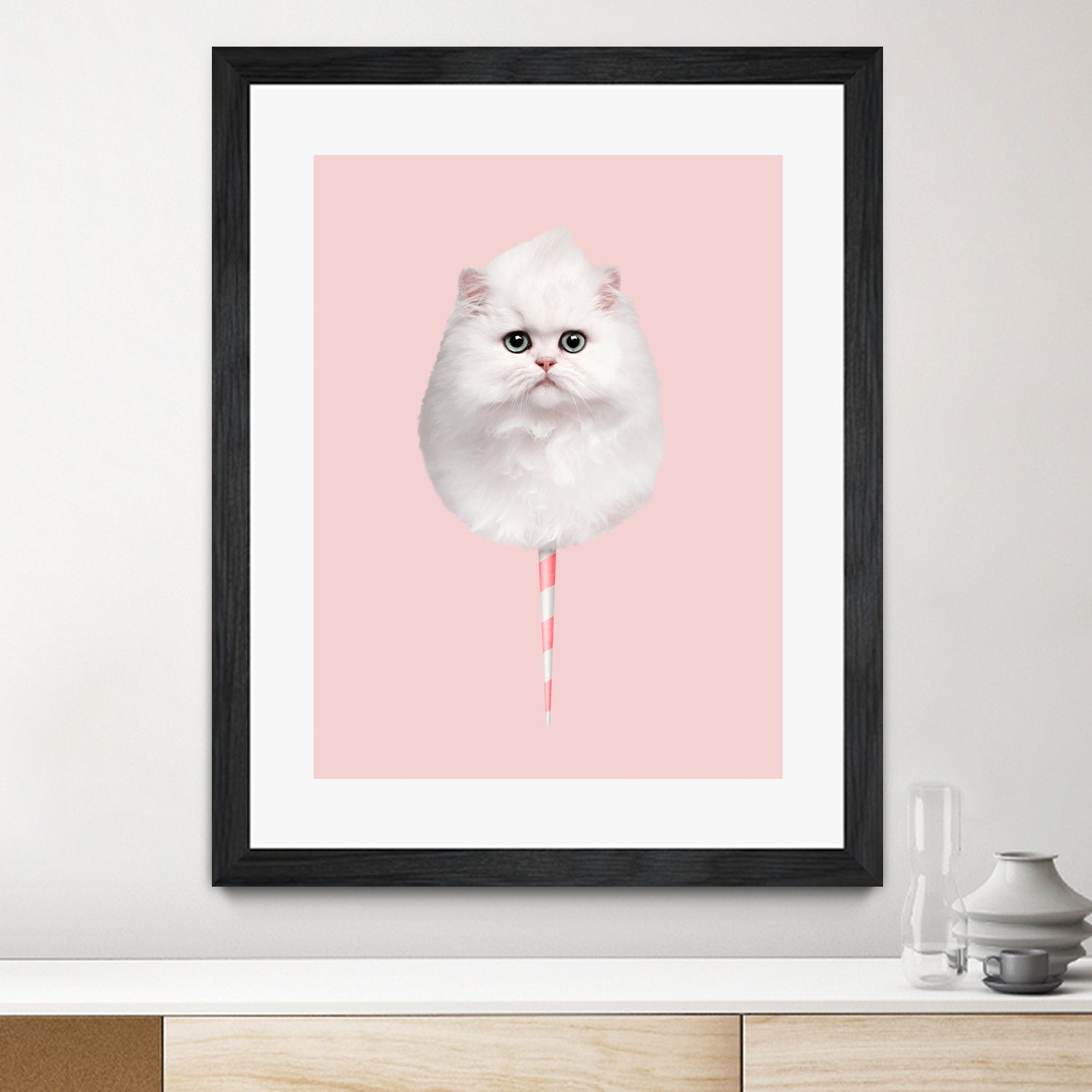 COTTON CANDY CAT by Jonas Loose on GIANT ART - pink photo manipulation