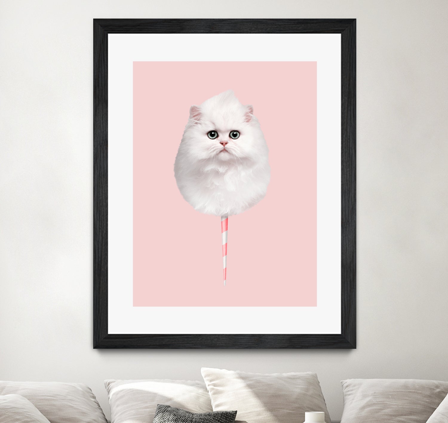 COTTON CANDY CAT by Jonas Loose on GIANT ART - pink photo manipulation