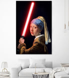 Girl with the Lightsaber by Steve Ash on GIANT ART - black digital painting