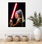 Girl with the Lightsaber by Steve Ash on GIANT ART - black digital painting