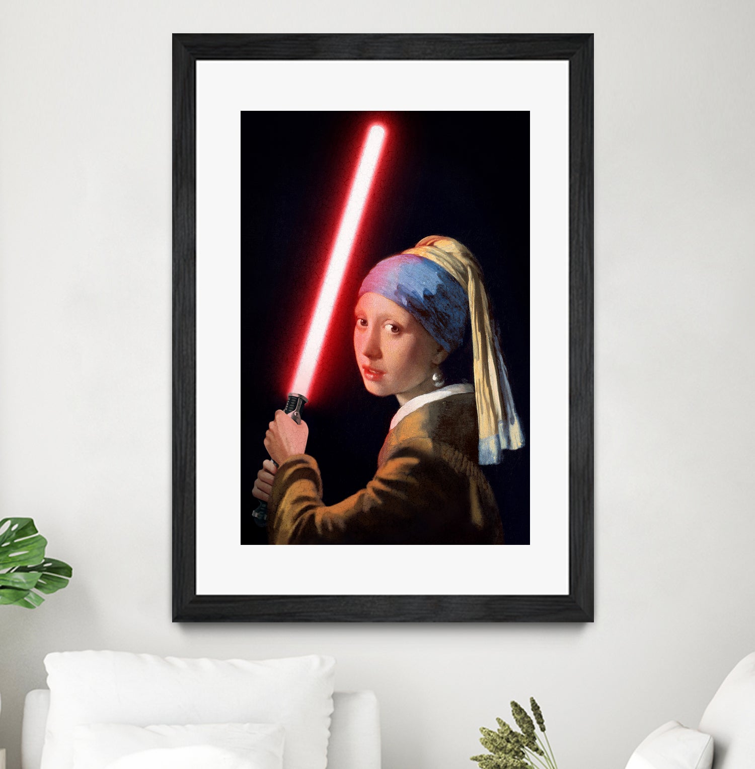 Girl with the Lightsaber by Steve Ash on GIANT ART - black digital painting