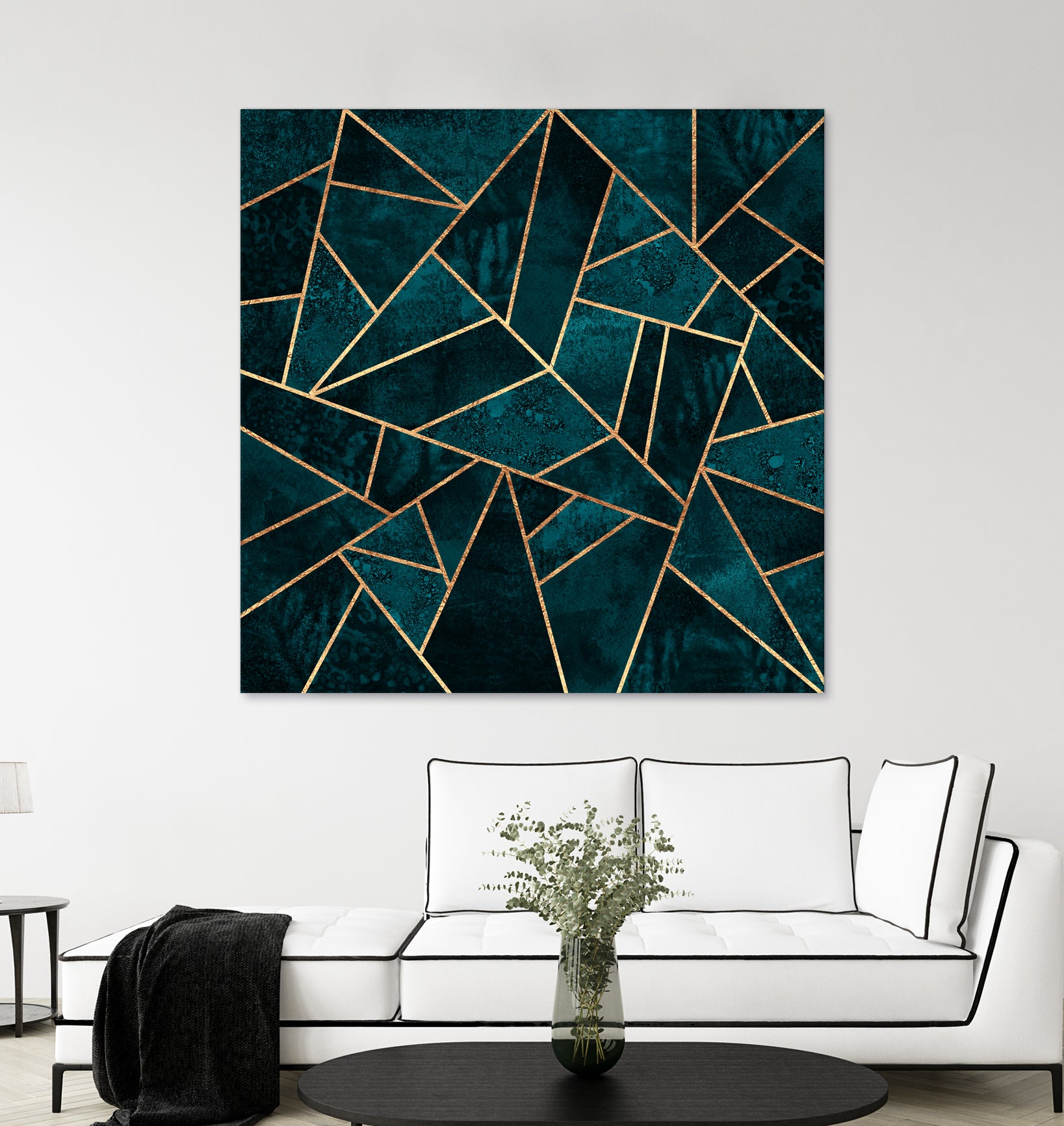 Deep Teal Stone by Elisabeth Fredriksson on GIANT ART - blue digital drawing