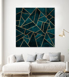 Deep Teal Stone by Elisabeth Fredriksson on GIANT ART - blue digital drawing