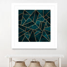 Deep Teal Stone by Elisabeth Fredriksson on GIANT ART - blue digital drawing