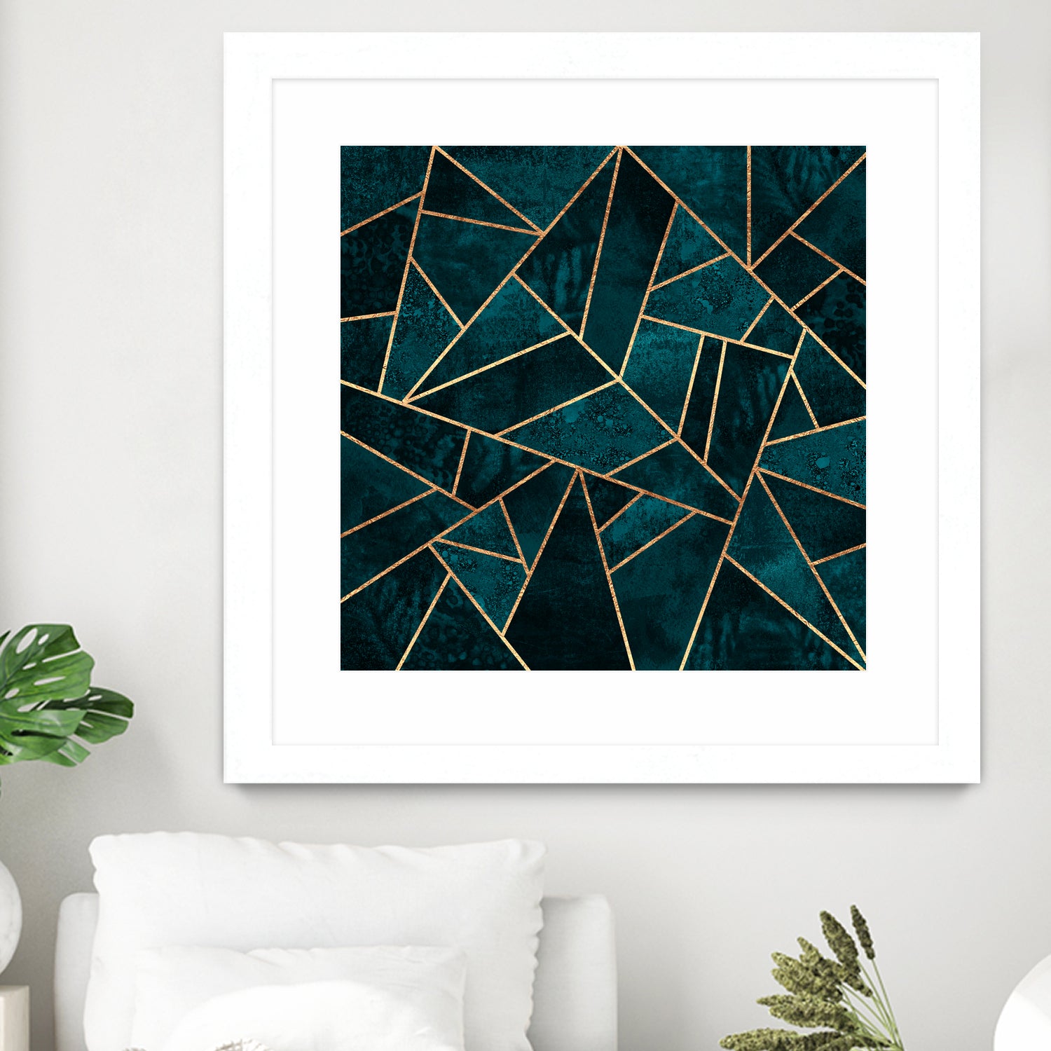 Deep Teal Stone by Elisabeth Fredriksson on GIANT ART - blue digital drawing