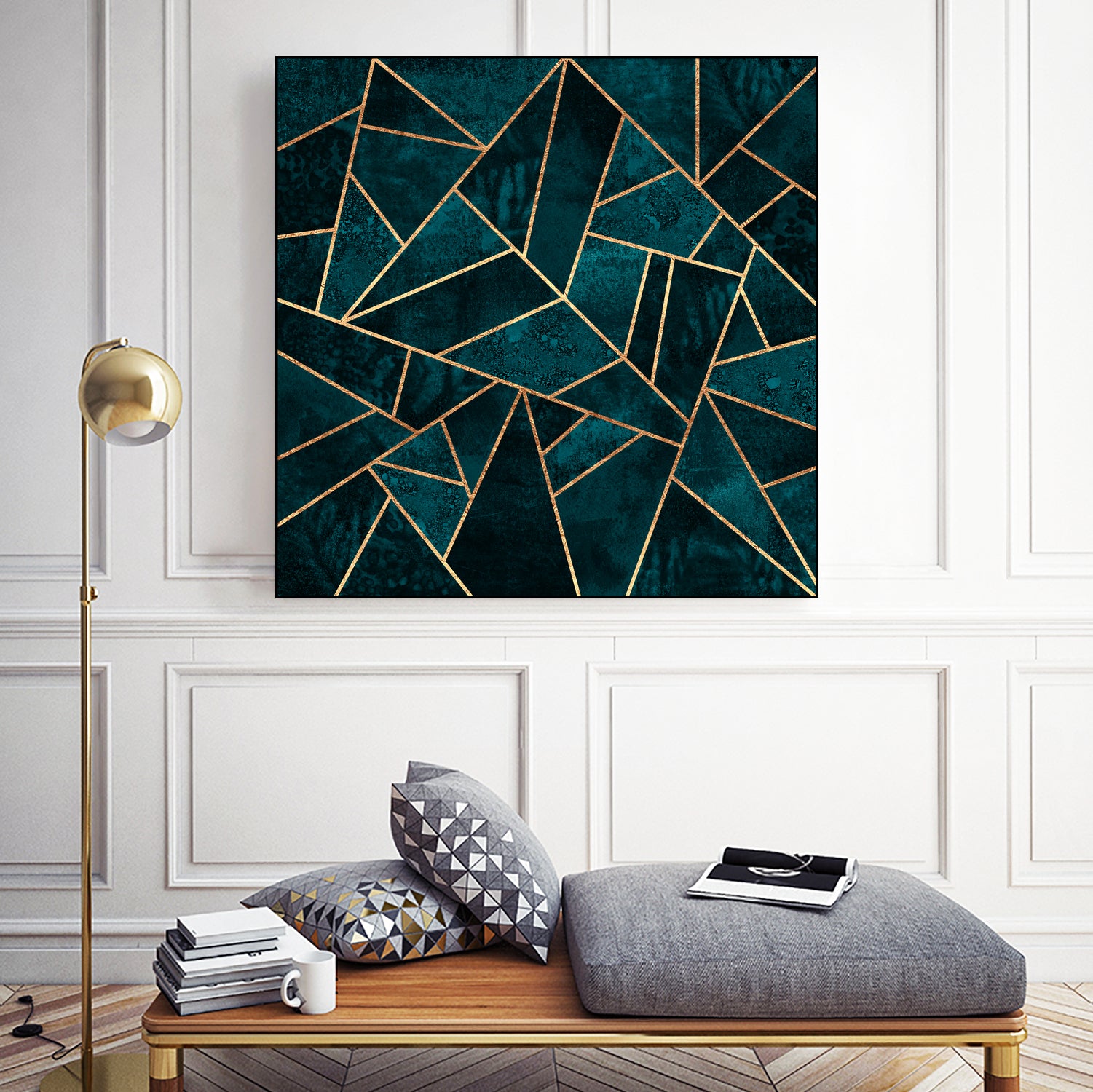 Deep Teal Stone by Elisabeth Fredriksson on GIANT ART - blue digital drawing