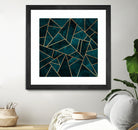 Deep Teal Stone by Elisabeth Fredriksson on GIANT ART - blue digital drawing