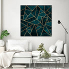 Deep Teal Stone by Elisabeth Fredriksson on GIANT ART - blue digital drawing