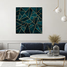 Deep Teal Stone by Elisabeth Fredriksson on GIANT ART - blue digital drawing