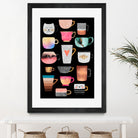 Coffee Cup Collection by Elisabeth Fredriksson on GIANT ART - white digital drawing