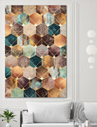 Natural Hexagons And Diamonds by Elisabeth Fredriksson on GIANT ART - brown digital drawing