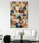 Natural Hexagons And Diamonds by Elisabeth Fredriksson on GIANT ART - brown digital drawing